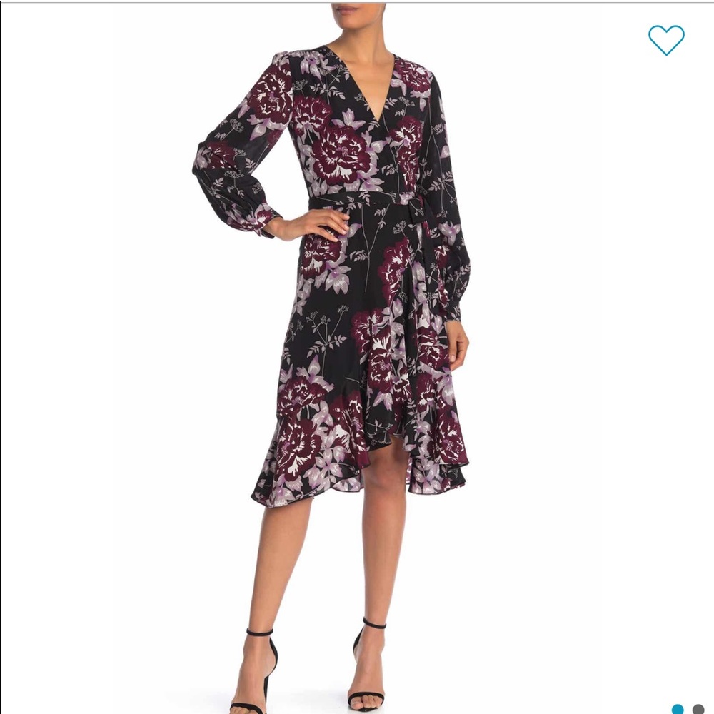 Yumi kim long sleeve ruffle wrap dress